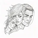 poker face one side sad with tears the other forcing a smile  tattoo design idea