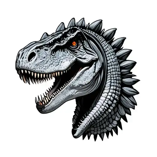 outline spinosaurus tattoo design idea