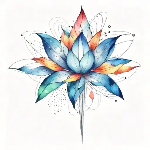 deep intergalactic blooming lotus flower tattoo design idea