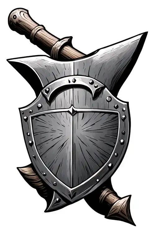 anvil and viking sheild tattoo design idea