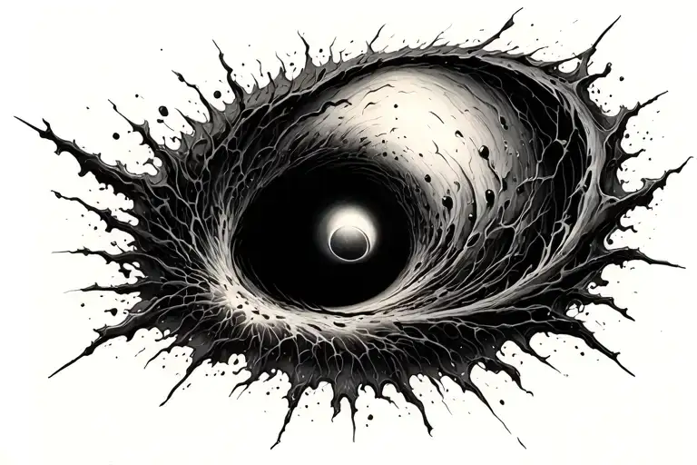black hole shaped wound tattoo design idea