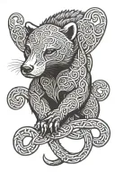Celtic knot honey badger tattoo design idea