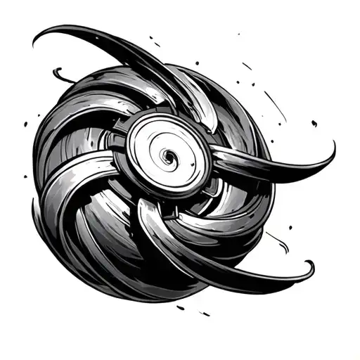 top spinning or gyroscope tattoo design idea