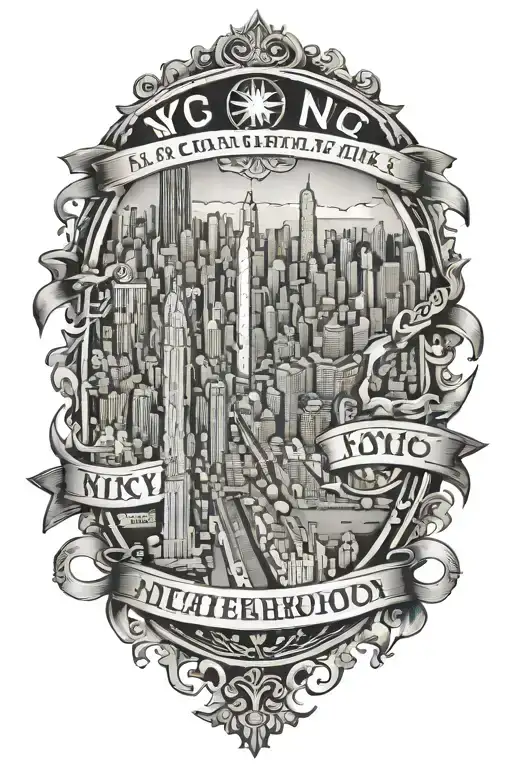 NYC marathon route tattoo design idea