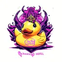 rubber duck insured by Lucifer from Hazbin hotel tattoo design idea