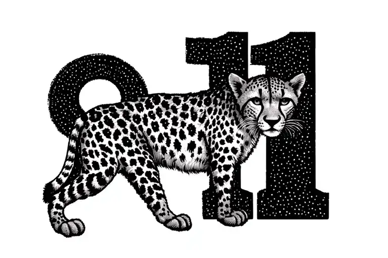 cheetah print around eleven .11 tattoo design idea