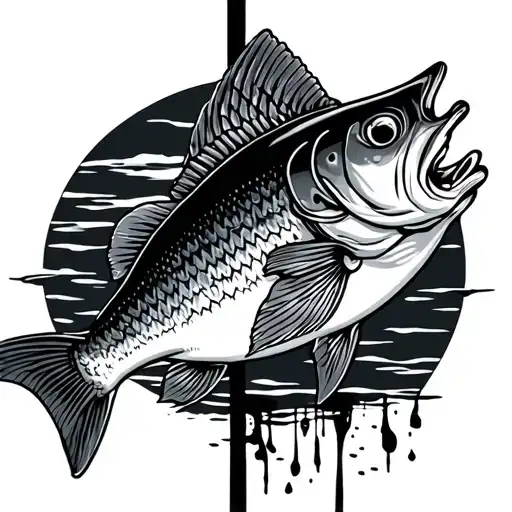 Fishing Memorial tattoo design idea