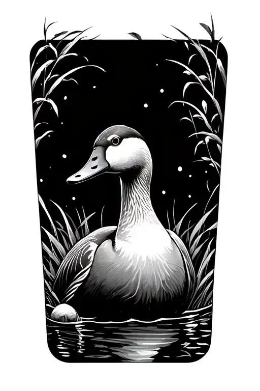 silly goose tattoo design idea