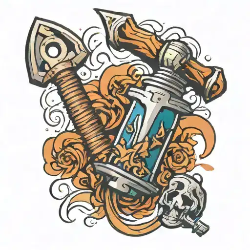 scalpel and sledgehammer tattoo design idea