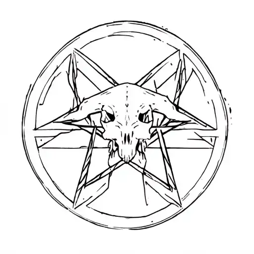 pentagram tattoo with animal skull inside five pointed star tattoo design idea