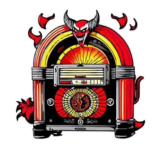 devilish Jukebox tattoo design idea
