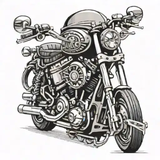 v-twin engine in a anvil adorned with Viking tattoo design idea