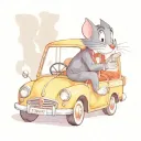tom and jerry, and mr bean with the car tattoo design idea