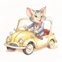 tom and jerry, and mr bean with the car tattoo design idea