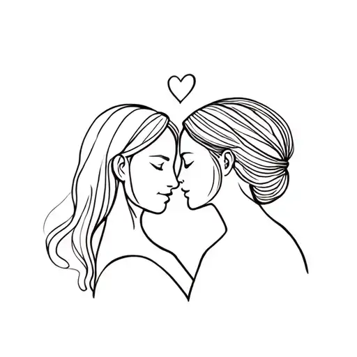 Minimalist tattoo - Me and my godmother who happen to be my auntie as well, who supported me as a transgender woman, who tattoo design idea