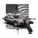 washington ar15 delorean dmc tattoo design idea
