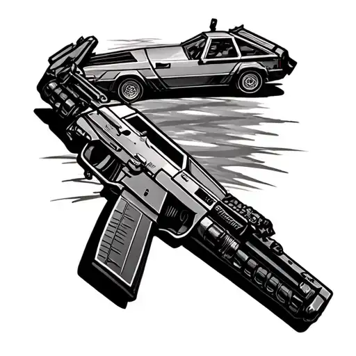 washington ar15 delorean dmc tattoo design idea