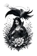 centered around the poem 'do not go gentle into the night', incorporate helping others and leadership into the design tattoo design idea