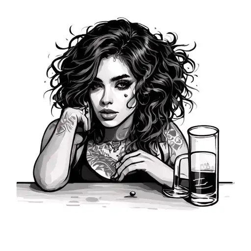 womaniser , drug addict, alcoholic tattoo design idea