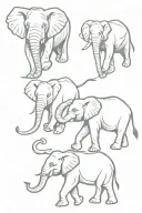 3 elephants tattoo design idea