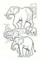 3 elephants tattoo design idea