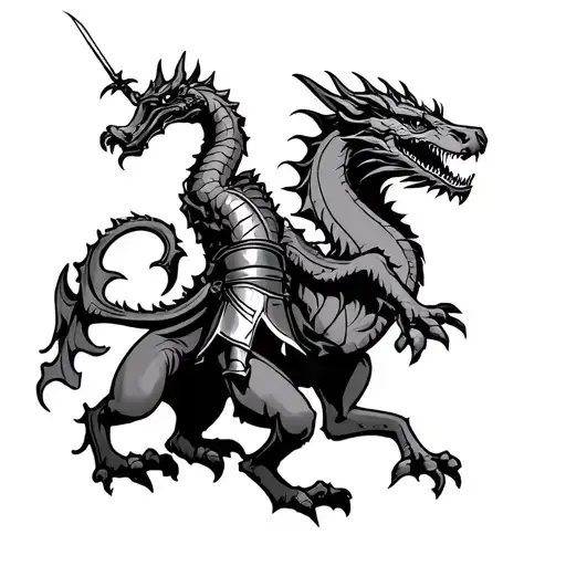 St George killing the dragon tattoo design idea