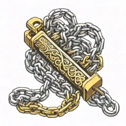 gold bars chains wrapping tattoo design idea