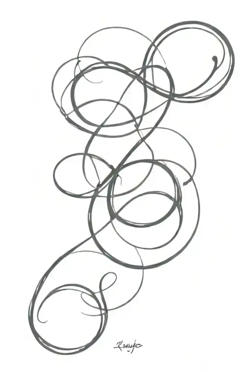 infinity sign incorporated with "life of the party" 2000 in one hoop and 2024 in the other tattoo design idea