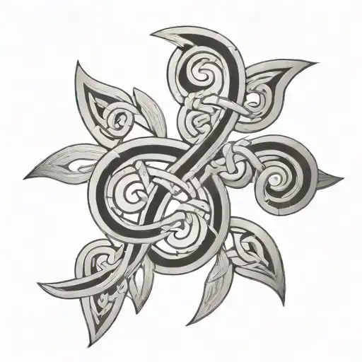 Irish knot intertwined tattoo design idea