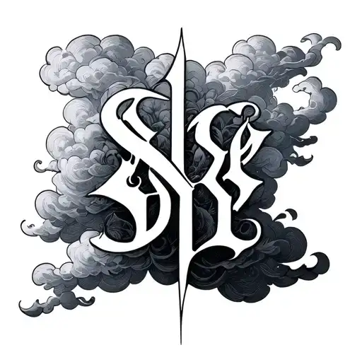ambigram of skye cloud tattoo design idea
