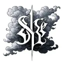 ambigram of skye cloud tattoo design idea