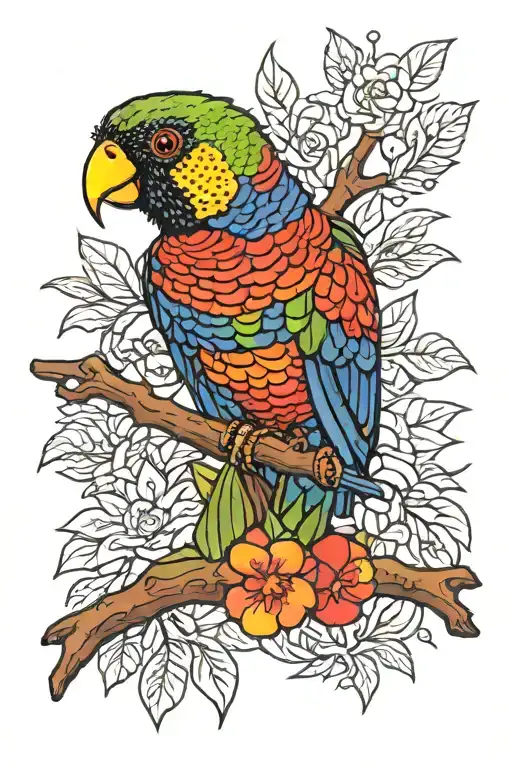 rainbow lorikeet tattoo design idea