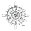 broken Roman numeral clock tattoo design idea