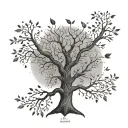 A family tree tattoo with each branch representing a different zodiac sign (Taurus, Libra, Virgo, Capricorn) tattoo design idea