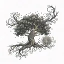 A family tree tattoo with each branch representing a different zodiac sign (Taurus, Libra, Virgo, Capricorn) tattoo design idea