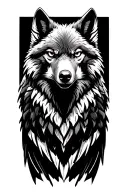 Wolf Eagle Mountain tattoo design idea