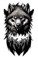 Wolf Eagle Mountain tattoo design idea