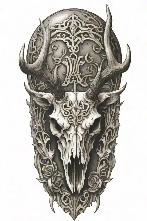 a Buck skull tattoo design idea