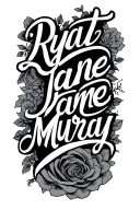 "Ryatt Jane Murray " script tattoo design idea
