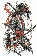 demon samurai girl tattoo design idea