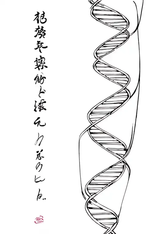 japanese style DNA strand on male forearm tattoo tattoo design idea