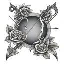 libra zodiac sign bow and arrow tattoo design idea