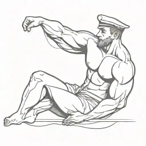sailor with muscles tattoo design idea