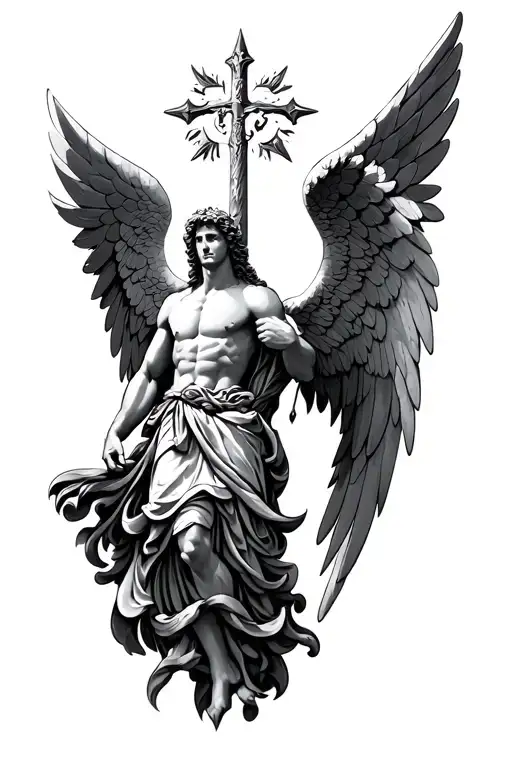 saint Michael archangel tattoo design idea
