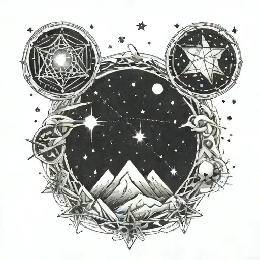 the constellation of the big dipper tattoo design idea