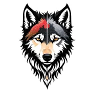 shadow wolf silhouette tattoo design idea