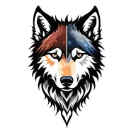 shadow wolf silhouette tattoo design idea