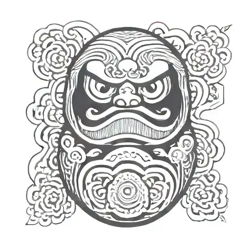Daruma doll tattoo design idea