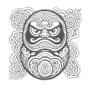 Daruma doll tattoo design idea