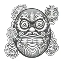 Daruma doll tattoo design idea